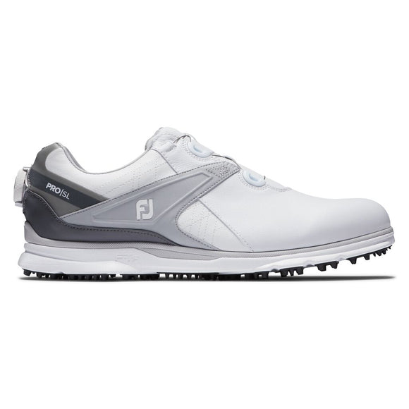 FootJoy 2020 Men's Pro SL BOA Golf Shoes- White/Grey