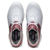 FootJoy Women's ProSL Sport Golf Shoes- White/Burgundy